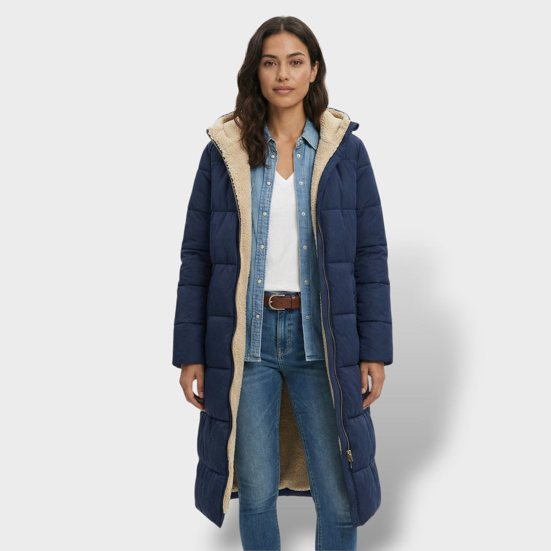 Manteau Long Matelassé Hiver Femme