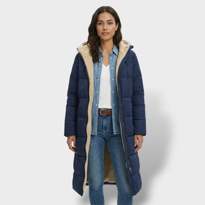 Manteau Long Matelassé Hiver Femme