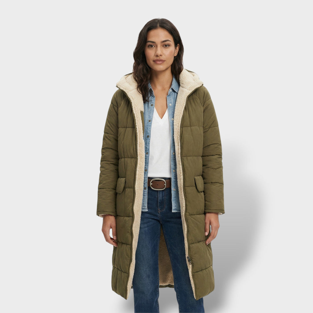 Manteau Long Matelassé Hiver Femme