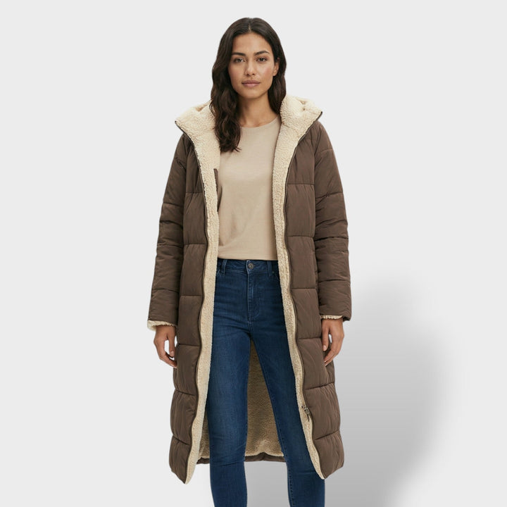 Manteau Long Matelassé Hiver Femme