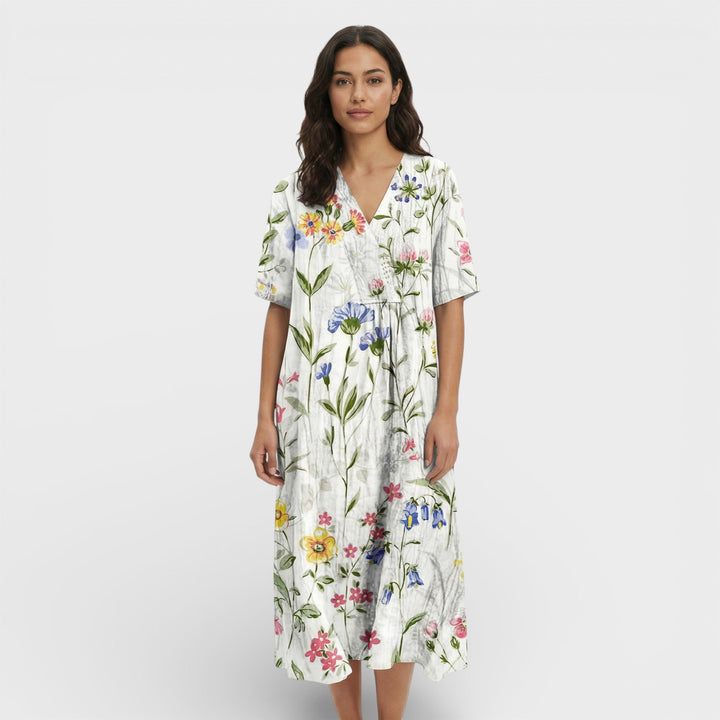 Robe Florale Décolleté V Femme