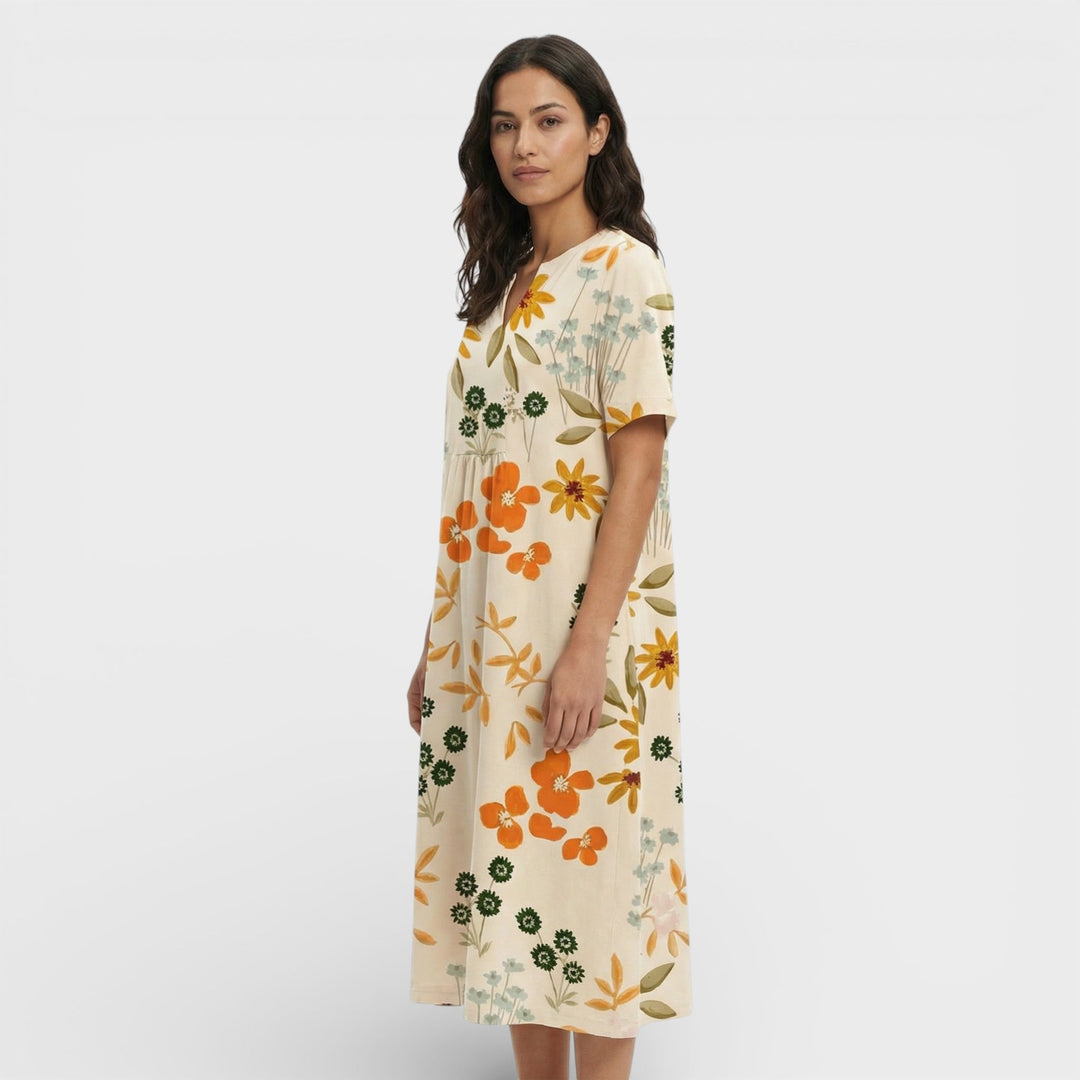 Robe Florale Décolleté V Femme