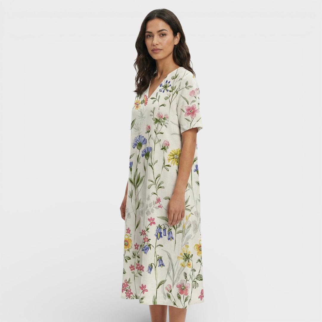 Robe Florale Décolleté V Femme