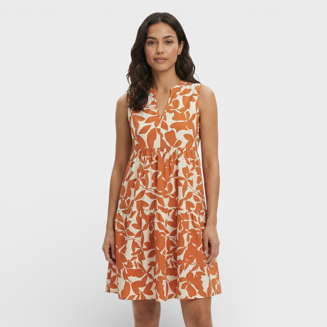 Robe Imprimée Décolleté V Femme