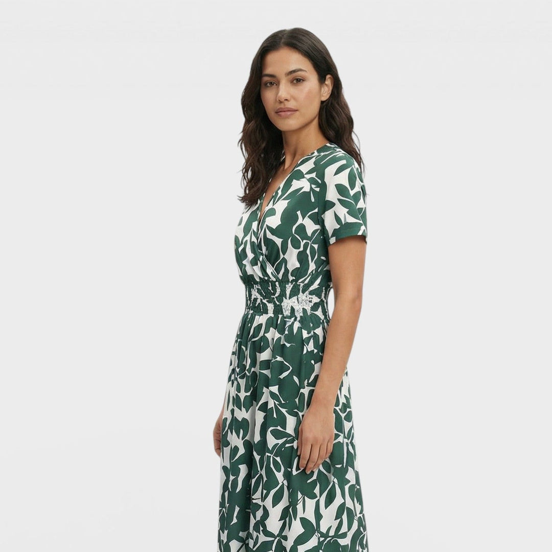 Robe Imprimée Décolleté V Femme