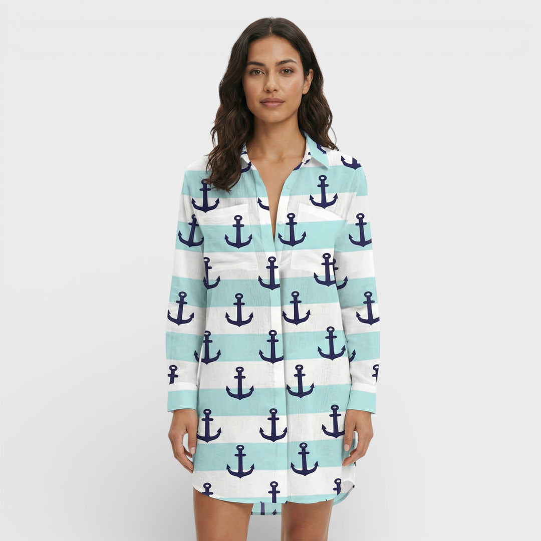 Robe Chemise Longue Femme Boutons