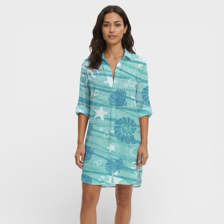 Robe Chemise Longue Femme Boutons