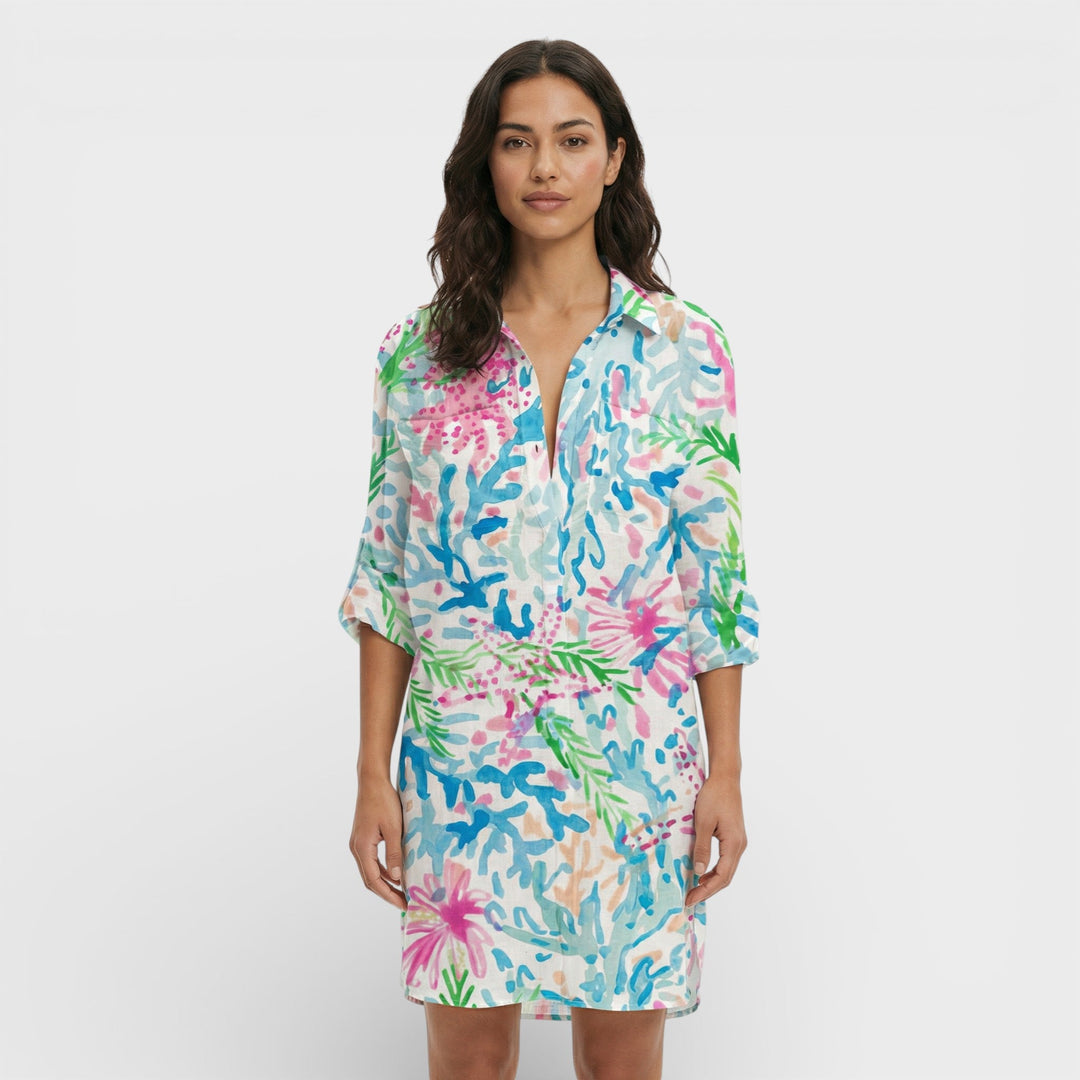 Robe Chemise Longue Femme Boutons