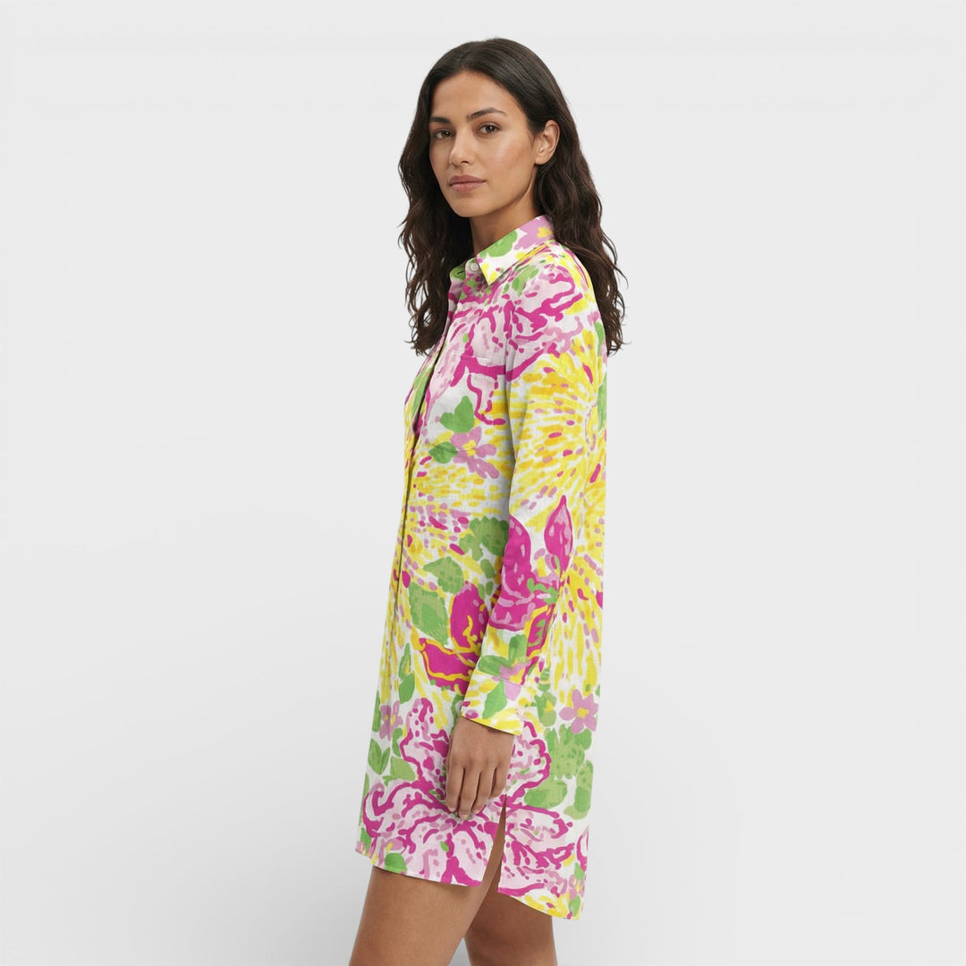 Robe Chemise Longue Femme Boutons