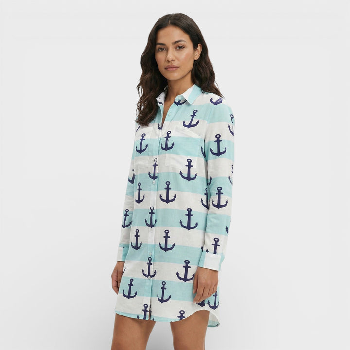 Robe Chemise Longue Femme Boutons