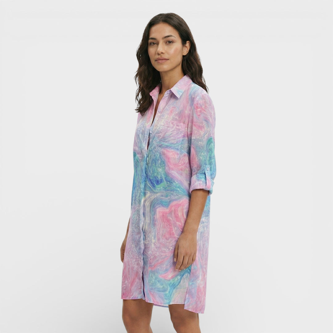 Robe Chemise Longue Femme Boutons