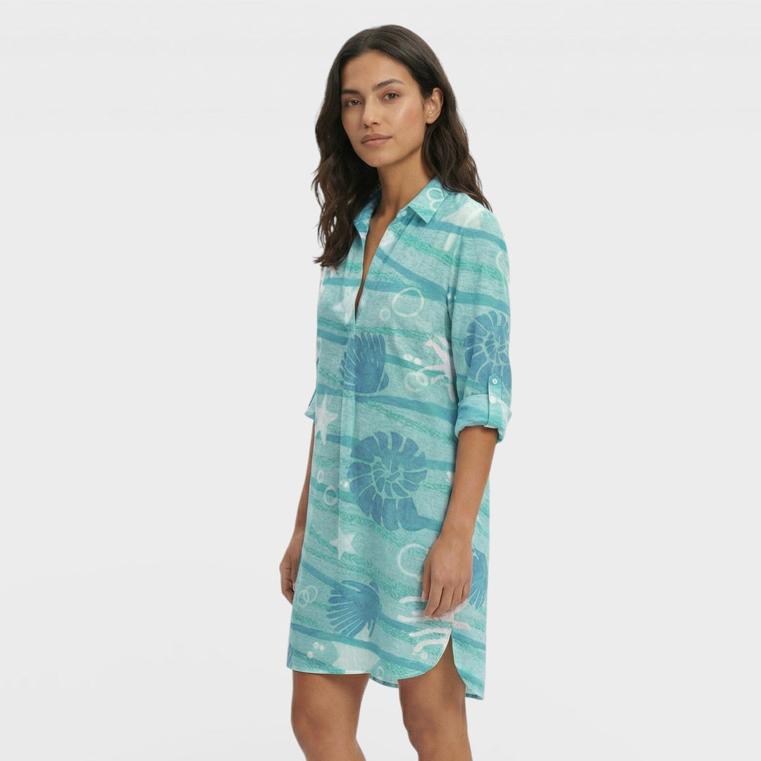 Robe Chemise Longue Femme Boutons
