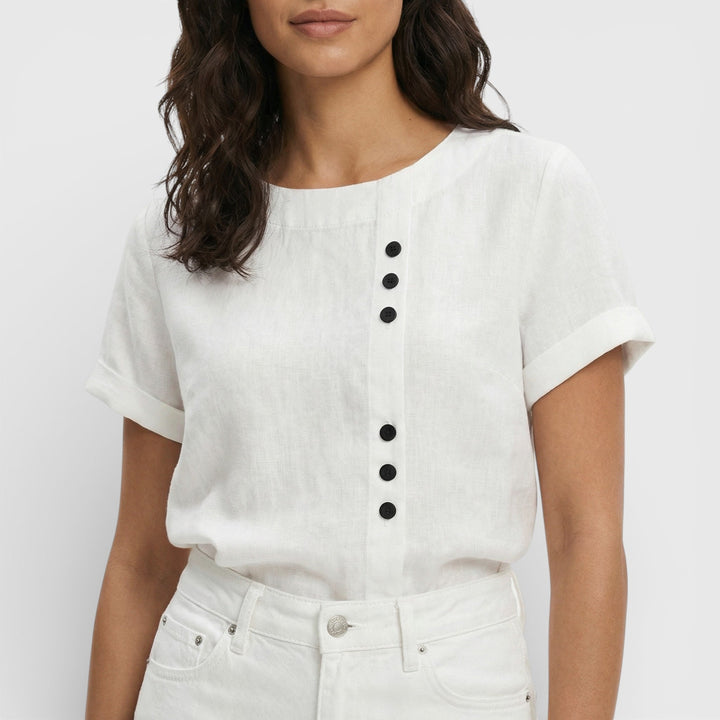 Blouse Unie Manche Courte Femme