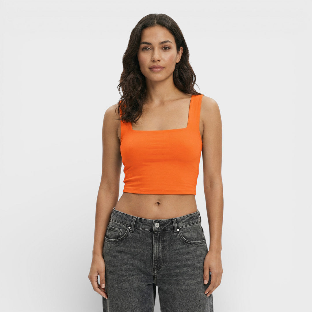Top Court Décolleté Carré Femme