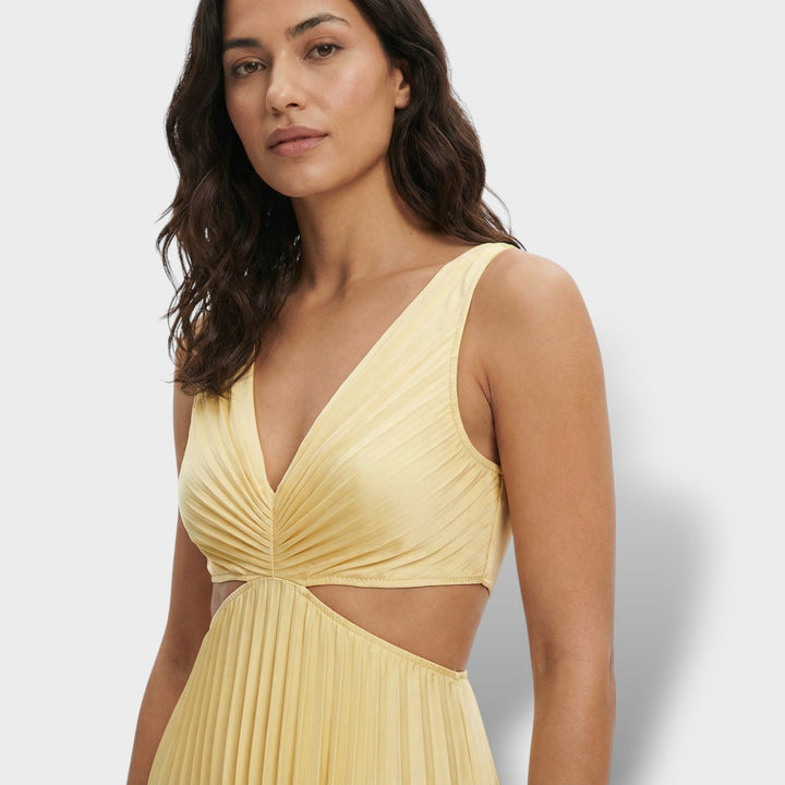 Robe Midi Plissée Élégante Femme