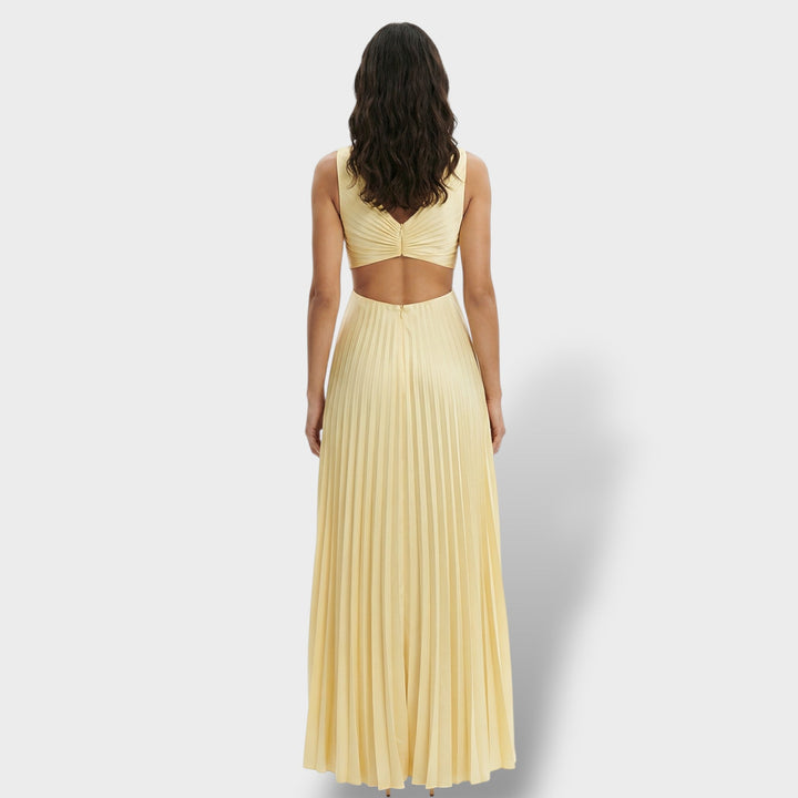 Robe Midi Plissée Élégante Femme