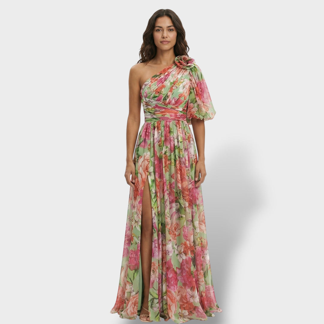 Robe Asymétrique Florale Élégante Femme