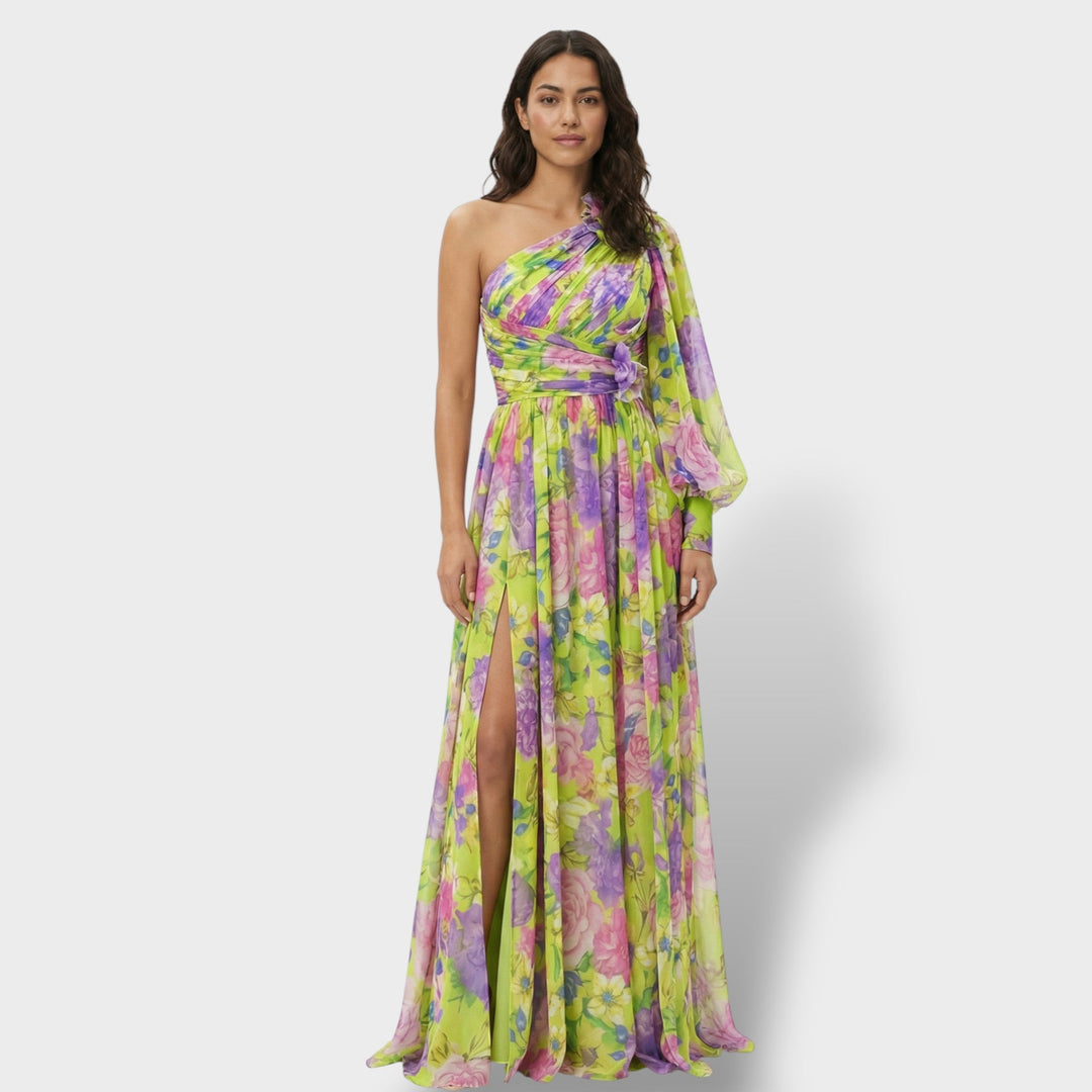 Robe Asymétrique Florale Élégante Femme