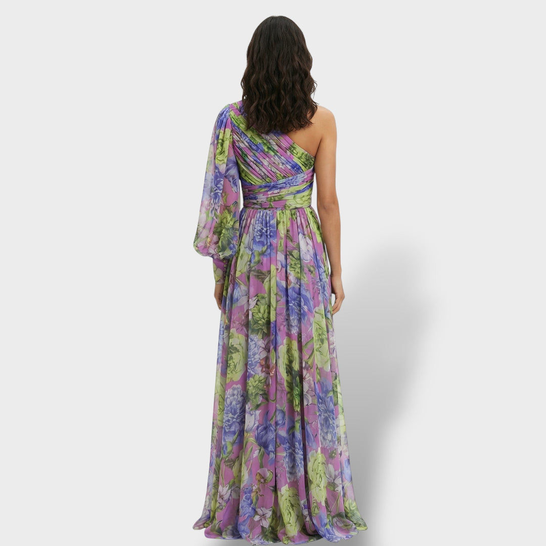 Robe Asymétrique Florale Élégante Femme
