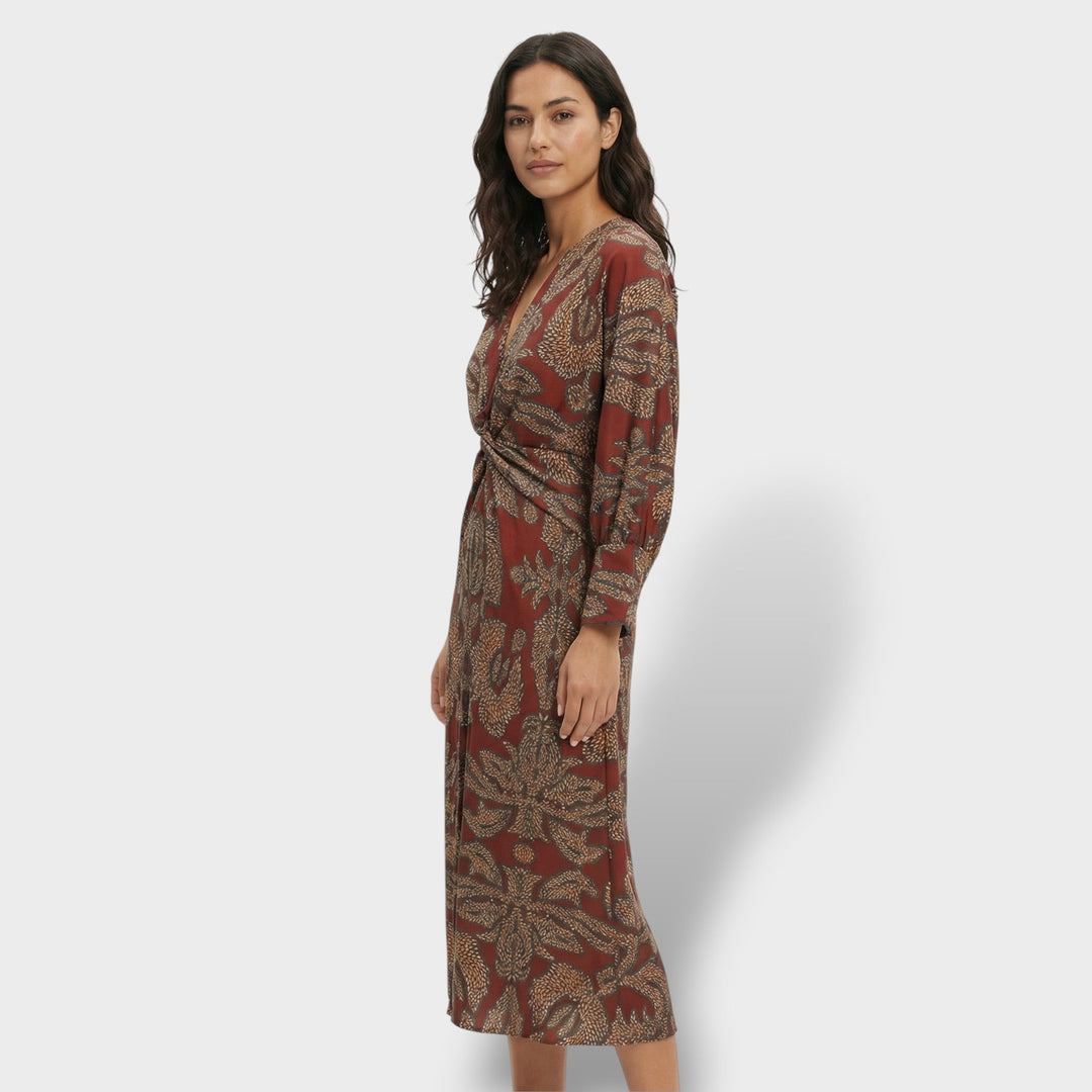 Robe Midi Florale Élégante Femme