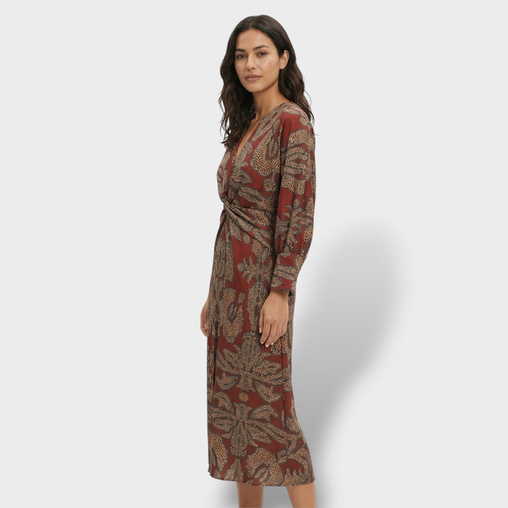 Robe Midi Florale Élégante Femme