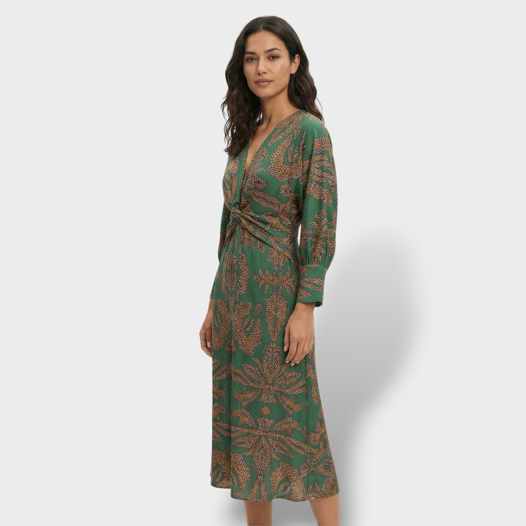 Robe Midi Florale Élégante Femme