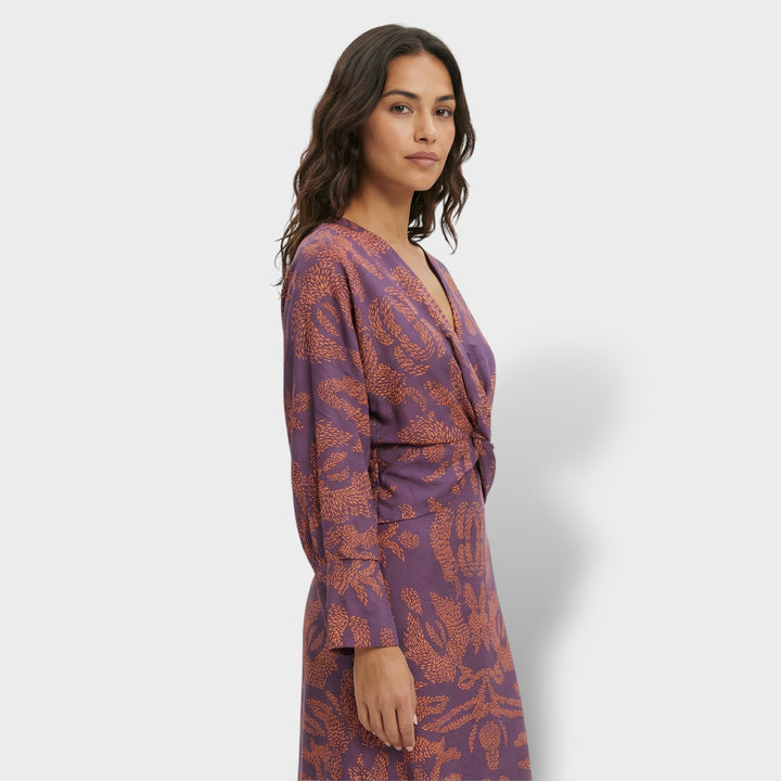 Robe Midi Florale Élégante Femme