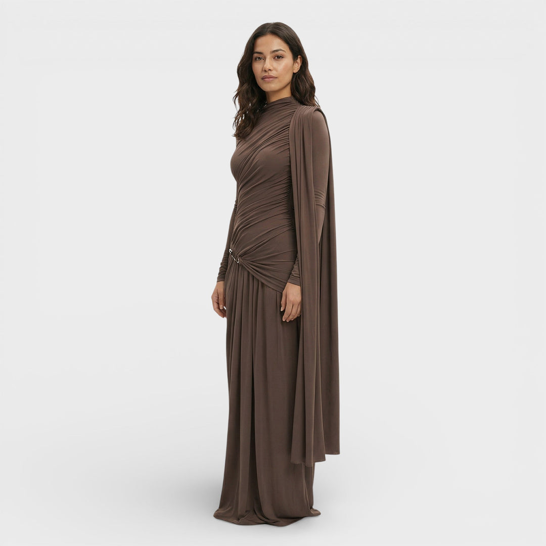 Robe Longue Élégante Plissée