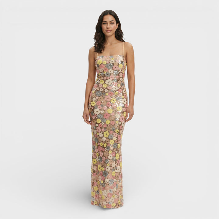 Robe Longue Paillettes Sans Bretelles