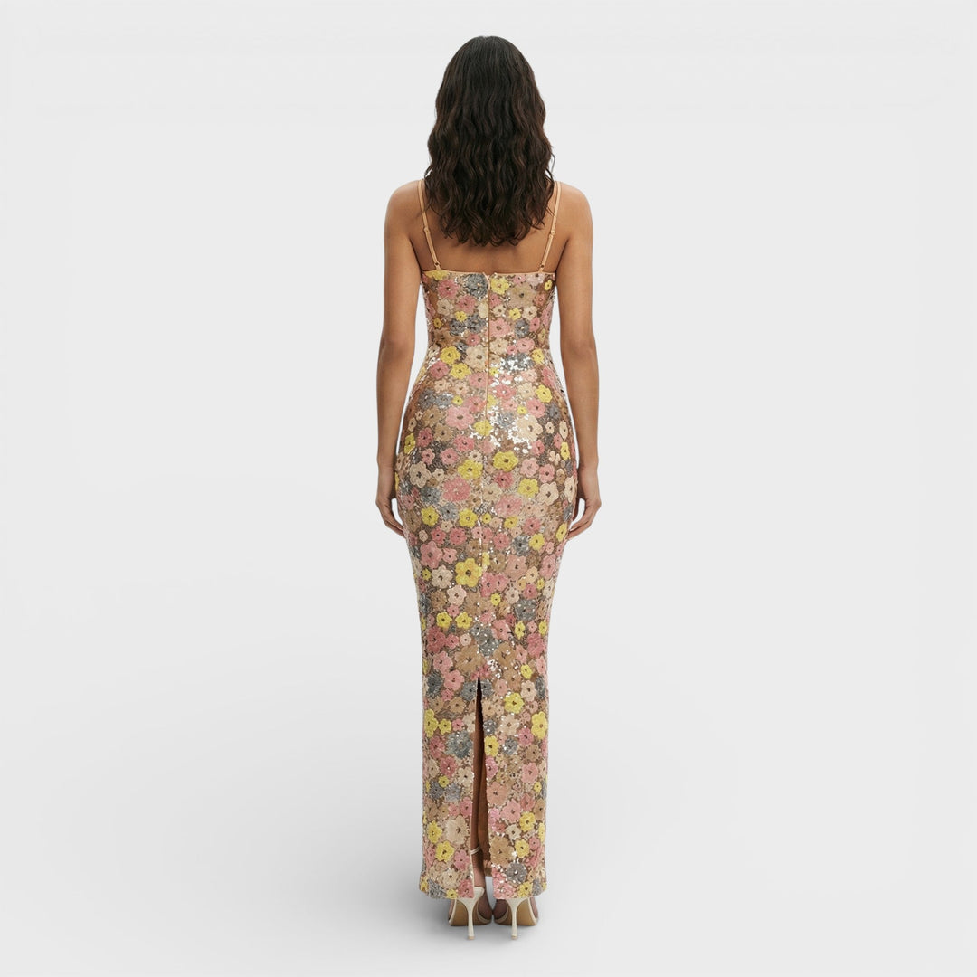 Robe Longue Paillettes Sans Bretelles