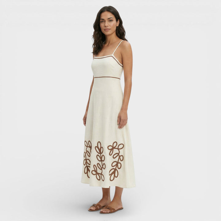 Robe Vacances Brodée Bretelles Femme