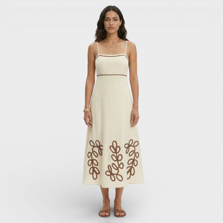 Robe Vacances Brodée Bretelles Femme