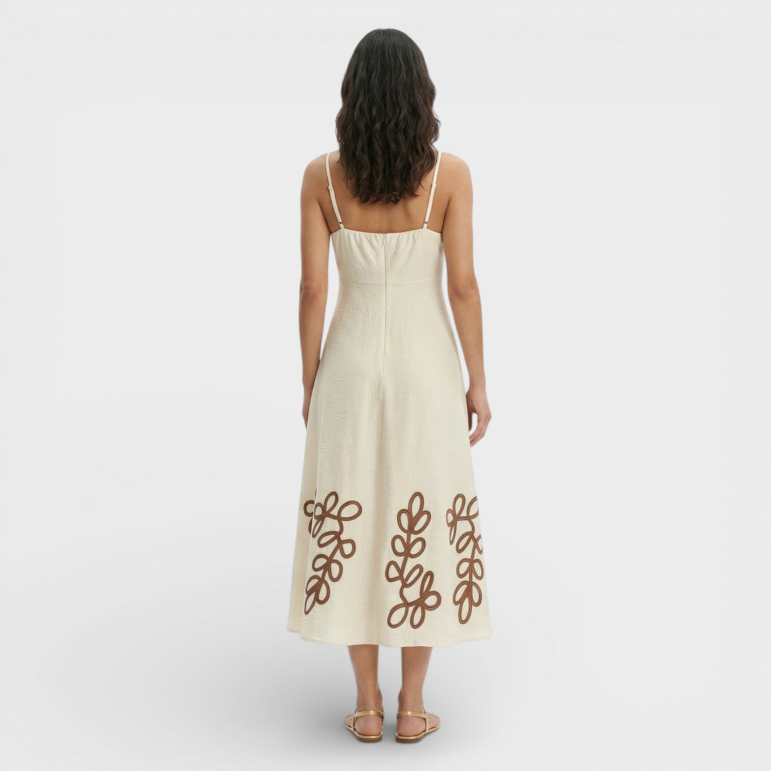 Robe Vacances Brodée Bretelles Femme