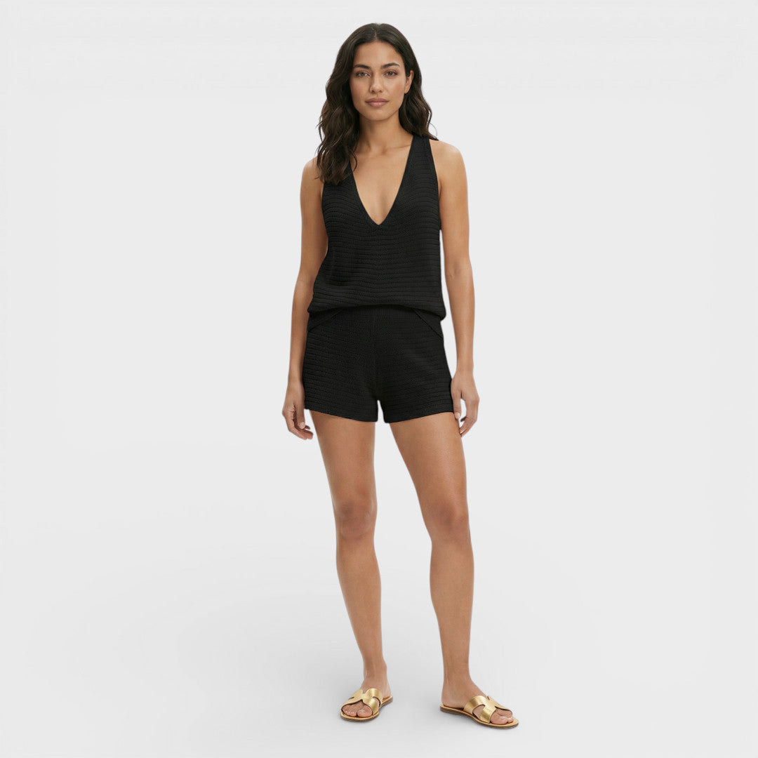Ensemble Maille Femme Top Shorts
