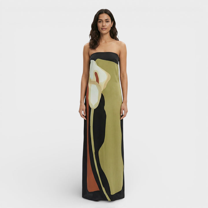 Robe Longue Imprimée Dos Nu