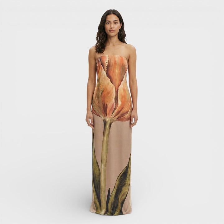 Robe Longue Imprimée Dos Nu