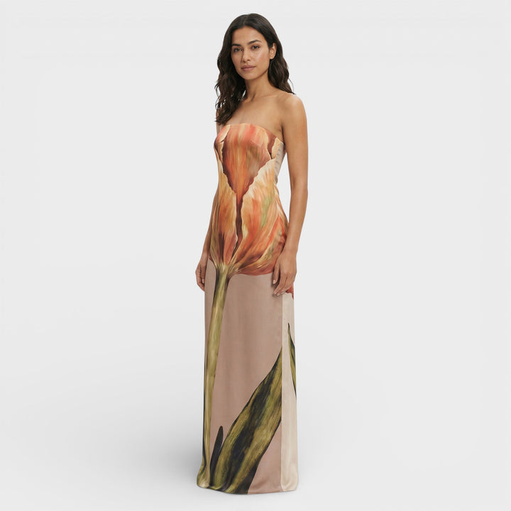 Robe Longue Imprimée Dos Nu