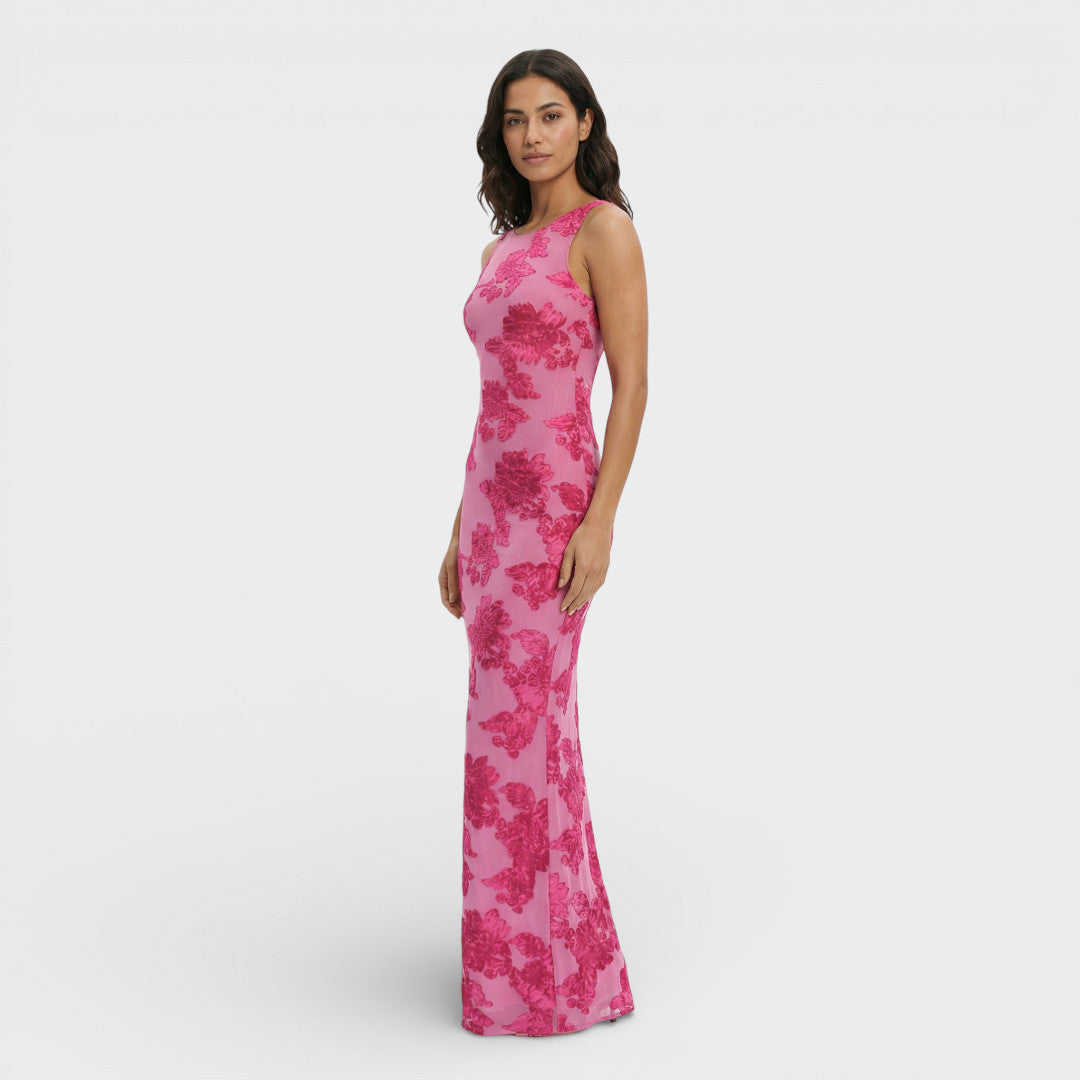 Robe Maxi Brodée Fleurs Femme