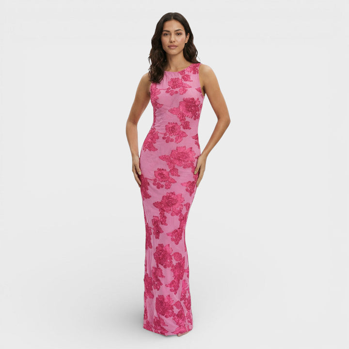 Robe Maxi Brodée Fleurs Femme