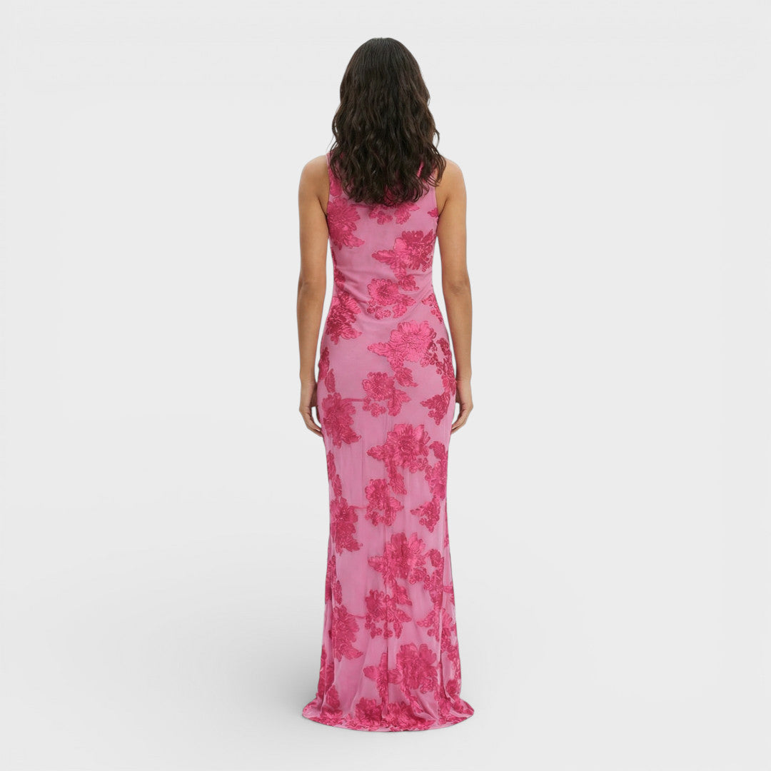 Robe Maxi Brodée Fleurs Femme
