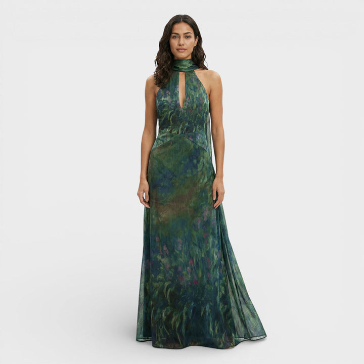 Robe Longue Soirée Imprimé Artistique