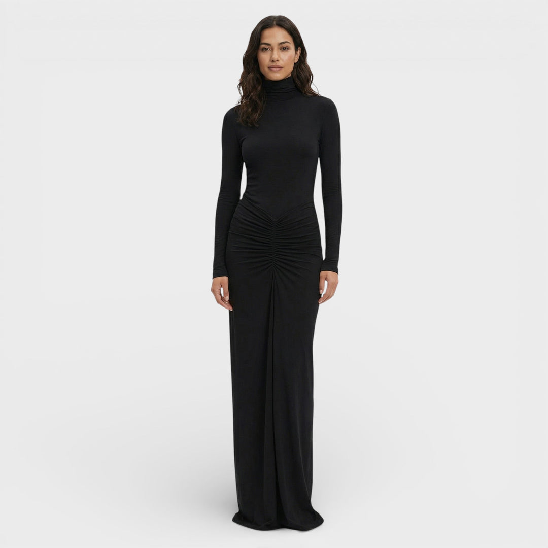 Robe Longue Froncée Élégante Femme