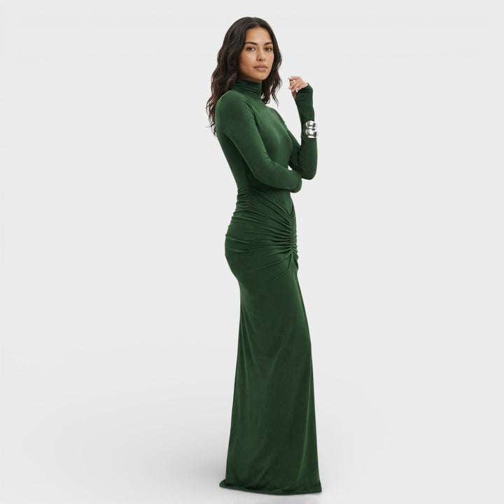 Robe Longue Froncée Élégante Femme