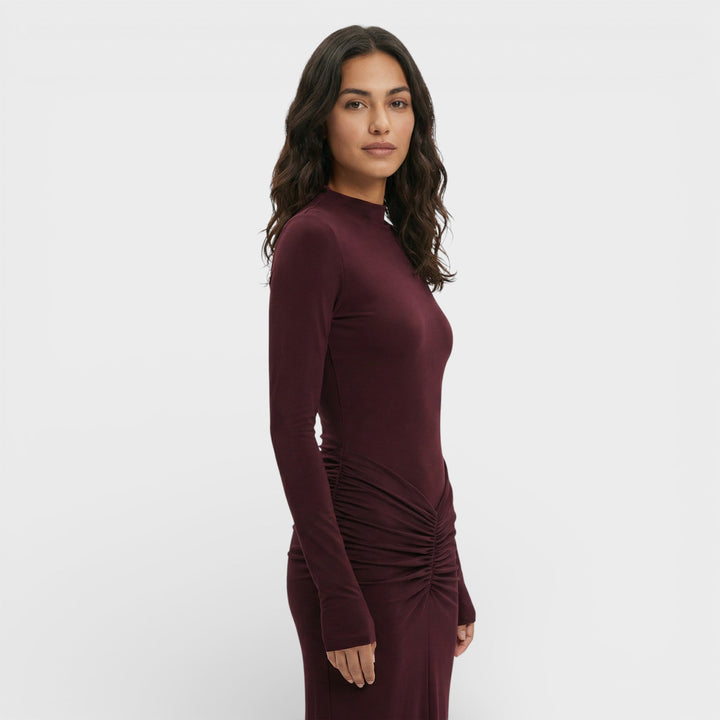 Robe Longue Froncée Élégante Femme