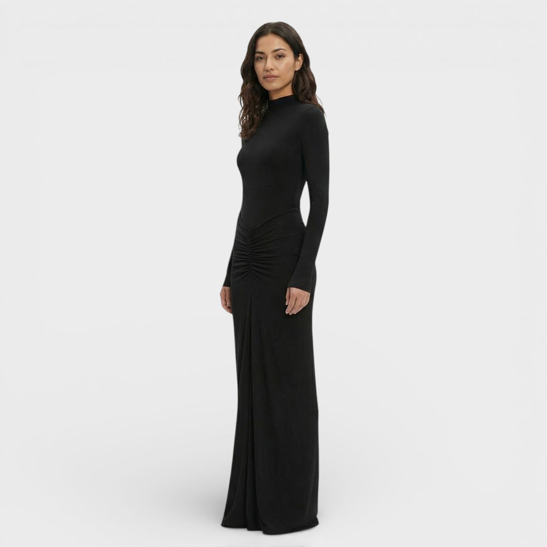 Robe Longue Froncée Élégante Femme