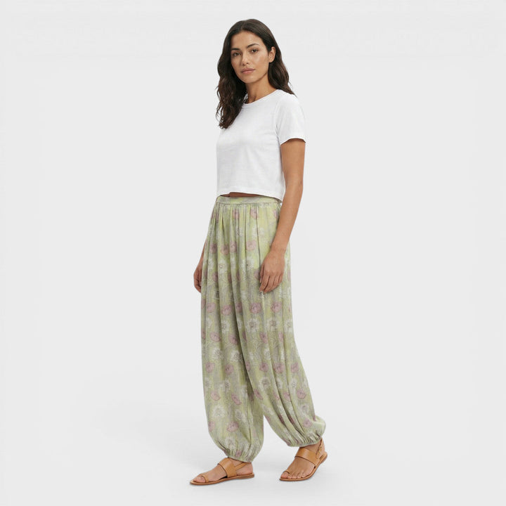 Pantalon Floral Jambe Large Femme