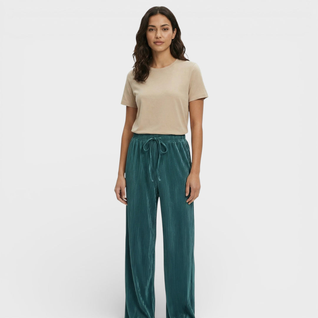 Pantalon Large Plissé Femme